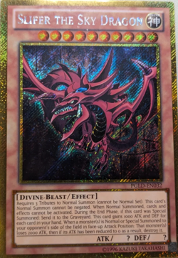 Slifer the Sky Dragon - PGLD EN032 Gold Secret Rare Unlimited YuGiOh TCG Card - Image 1