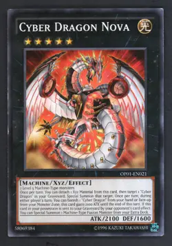 YugiOh : Cyber Dragon Nova - OP01-EN021- Common Unimited LP Light Play - Image 1