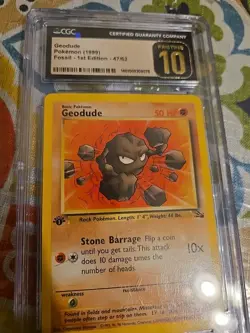 Geodude Fossil 47/62 1st Edition Regular Card - Image 1
