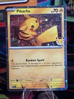 Pikachu - 2026 Pokemon Day - FART SWIRL on Clover - 051/162 - Mint 🍀🔥 PC - Image 1