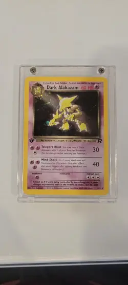 Pokemon Dark Alakazam TCG 1st Edition Holo Rare Card 1/82 NM In Sleeve - Image 1