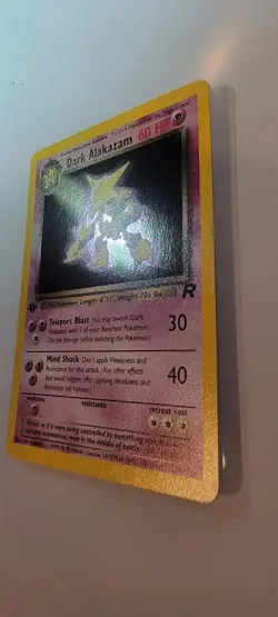 Pokemon Dark Alakazam TCG 1st Edition Holo Rare Card 1/82 NM In Sleeve - Image 5