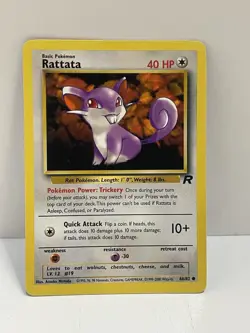 Pokemon WOTC TCG Vintage Rattata 66/82 Team Rocket Regular LP - Image 1