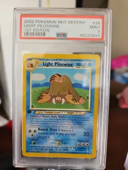 Pokemon Neo Destiny 1st Edition Light Piloswine #26/105 2002 PSA 9 Mint - Image 1
