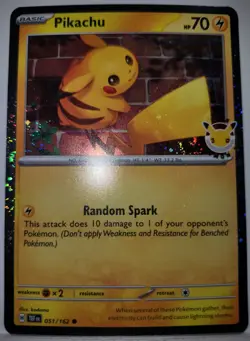 Pikachu 051/162 Cosmos Holo Bleed With Swirls 🌀 Rare Pokemon Day 2026 Stamped - Image 2