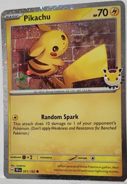 Pikachu 051/162 Cosmos Holo Bleed With Swirls 🌀 Rare Pokemon Day 2026 Stamped - Image 4