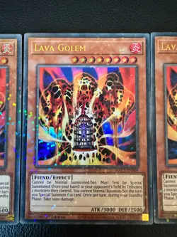 Yugioh 3x Lava Golem HAC1-EN008 Duel Terminal Ultra Rare Near Mint NM - Image 3