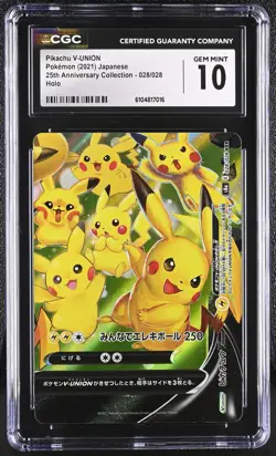 🎰👀 Pikachu V-union 028/028 CGC 10 Holo Pokemon Japanese Gem Mint - Image 1