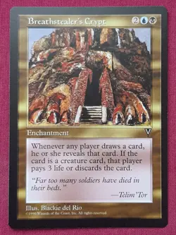 Magic The Gathering VISIONS BREATHSTEALER'S CRYPT blue/black card MTG - Image 1