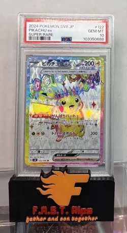 PIKACHU ex 2024 POKEMON SV8 JP ELECTRIC BREAKER SUPER RARE #122 (122/106) PSA 10 - Image 1