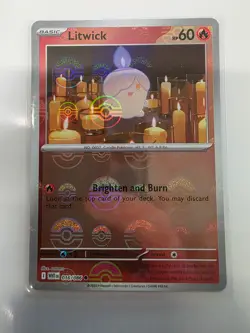 Litwick 016/086 NM – Poke Ball Holo – 2025 S&V TCG Pokemon White Flare - Image 1