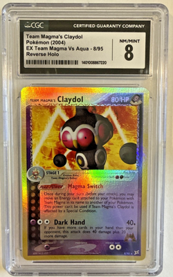 CGC 8 2004 Pokemon TCG Claydol 8/95 Team Magma’s Holo Reverse Foil Holo - Image 1