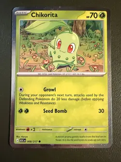 Pokemon TCG Chikorita 8/217 ME2.5 Ascended Heroes Cosmos Holo NM - Image 1
