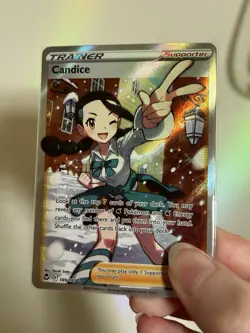 Pokemon TCG Candice Full Art Trainer Ultra Rare Holo 189/195 Silver Tempest - Image 1