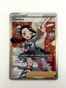 Pokemon TCG Candice Full Art Trainer Ultra Rare Holo 189/195 Silver Tempest - Image 3