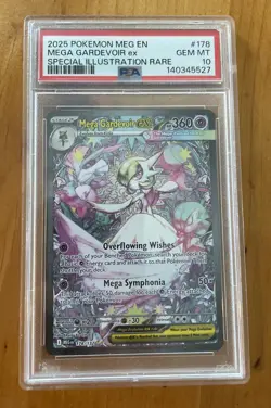 Pokemon 2025 Mega Gardevoir ex 178/132 SIR Mega Evolution GEM MINT PSA 10 - Image 1