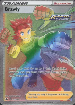 Pokemon TCG - Brawly 212/198 Rare Rainbow Chilling Reign -628 - Image 1