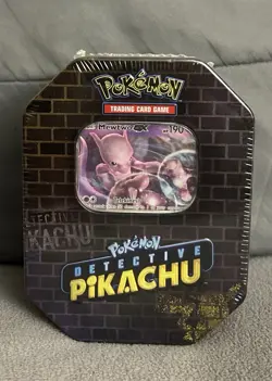 Pokemon TCG: Detective Pikachu Tin - Mewtwo GX Promo (2019) SEALED - Image 1