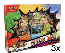 LOT OF 3 Pokemon TCG Ascended Heroes First Partners Deluxe Pin Collection - Image 1