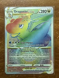 Dragonite VStar 081/078 Full Art Rainbow Holo Secret Rare Pokemon Go - Image 1