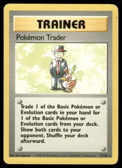 Pokemon Cards Pokemon Trader 77/102 Base Set WOTC Unlimited Rare LP *3 - Image 1