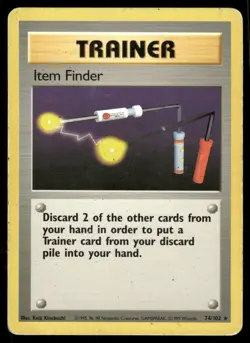 Pokemon Cards Item Finder 74/102 Base Set WOTC Unlimited Rare MP - Image 1