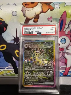 PSA 9 Leafeon ex SAR Terastal Festival 200/187 sv8a 2024 Japanese Pokemon Card - Image 1
