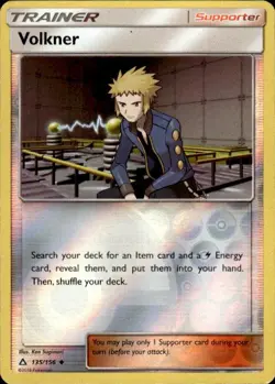 Pokemon Reverse Holo Volkner SM - Ultra Prism 135/156 LP - Image 1