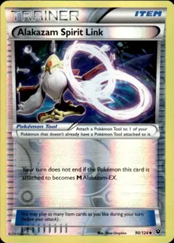 Pokemon Reverse Holo Alakazam Spirit Link XY - Fates Collide 90/124 LP - Image 1