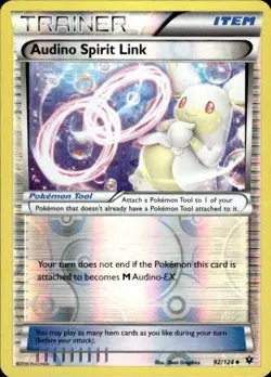 Pokemon Reverse Holo Audino Spirit Link XY - Fates Collide 92/124 LP - Image 1