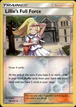 Pokemon Reverse Holo Lillie's Full Force SM - Cosmic Eclipse 196/236 LP - Image 1