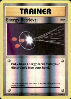 Pokemon Reverse Holo Energy Retrieval XY - Evolutions 77/108 LP - Image 1