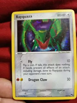2004 Pokemon TCG Rayquaza 3/17 Rare Holo POP Series 1 LP Vintage - Image 2