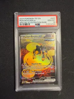 Pokemon 2024 Temporal Forces Iron Boulder ex 207 SIR PSA 10 - Image 1