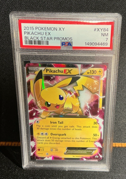 2015 POKEMON XY BLACK STAR PROMOS #XY84 PIKACHU EX PSA 7 - Image 1