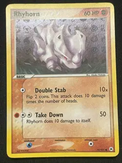 Rhyhorn 70/101 | 2004 Pokemon EX Hidden Legends Reverse Holo | LP Lightly Played - Image 1