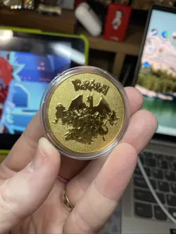 Pokemon Charizard Collectible Coin Gold Tone Metal Medallion Souvenir Rare, Mint - Image 5