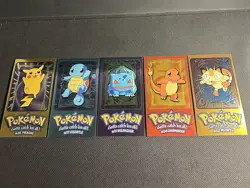 Pokemon TOPPS Series 1 - Complete JUMBO Boxtopper set 5/5 - EXC Tin topper 1999 - Image 1