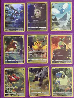 Pokemon Korean VSTAR Universe Pikachu God Pack AR 9 Card Set - Image 1