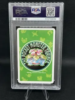 1996 POKEMON GREEN VERSION PLAYING CARDS 4 OF CLUBS #006 CHARIZARD PSA 9 - Image 2