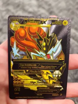 Raikou EX Black & Silver Foil Fan Art Vinyl Collector Pokemon Card - Image 2