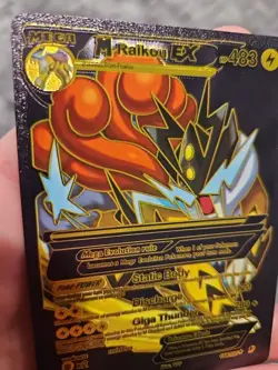 Raikou EX Black & Silver Foil Fan Art Vinyl Collector Pokemon Card - Image 3