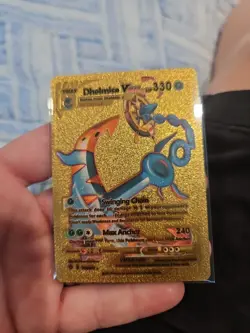 Dhelmise Vmax Gold Foil Fan Art Vinyl Textured Collector Pokemon Card HP330 - Image 1