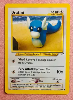 Dratini 63/105 Neo Destiny | 2002 WOTC Vintage Yuka Morii Pokemon TCG Card | NM - Image 1