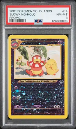 2001 POKEMON SOUTHERN ISLANDS PROMO #14 SLOWKING-HOLO PSA 8 - Image 1