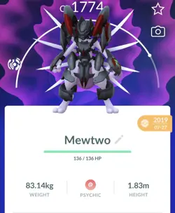 Pokemon Go PTC Acc, Guaranteed Lucky Armor Mewtwo, 98% Rayquaza - Image 1