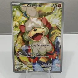 Pokemon TCG Hisuian Growlithe 181/167 SV06 Illustration Rare Holo 80 HP - Image 3