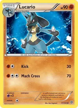 Lucario 77/135 B&W Plasma Storm Uncommon PERFECT MINT! Pokemon - Image 1