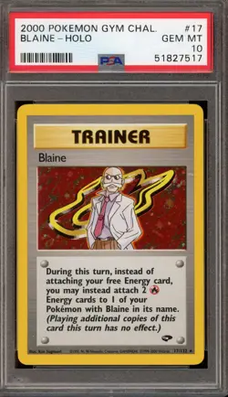 Pokemon Blaine Gym Challenge Unlimited Holo Rare #17 PSA 10 Gem Mint - Image 1