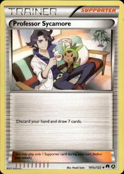 Pokemon Reverse Holo Professor Sycamore Alternate Art Promos 107a/122 LP - Image 1